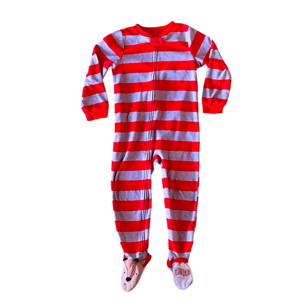 🎄🎅🏼🎁 BOGO 5T Christmas Carter’s fleece blanket sleeper footed pajama EUC